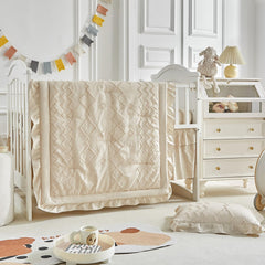 AIKASY ruffled crib skirt adds bohemian charm and tidy under-bed coverage.