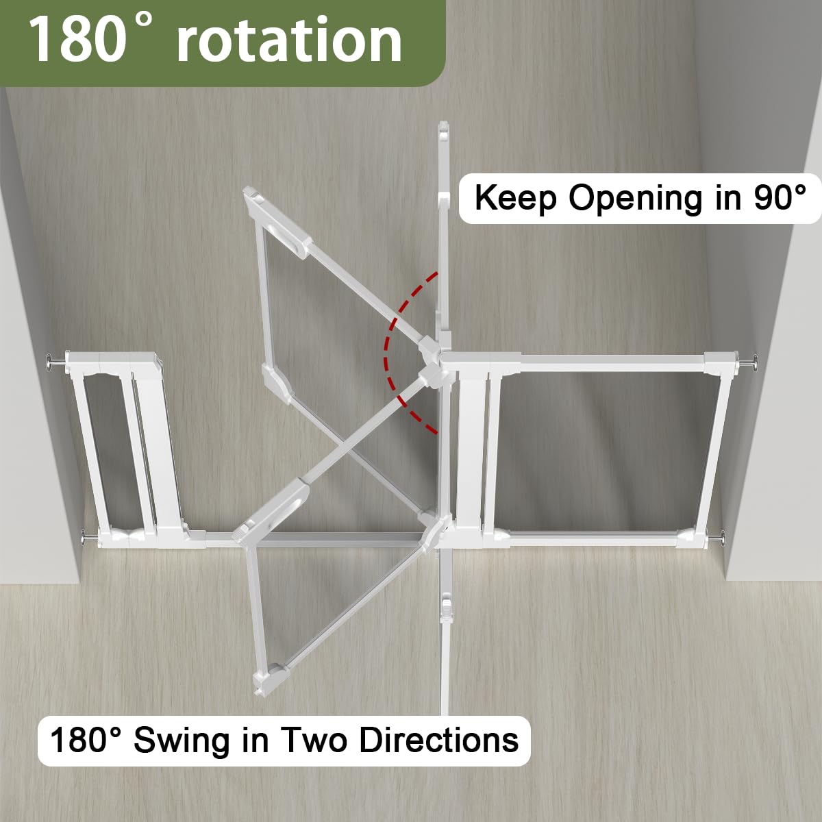 AIKSIWAI decorative clear baby gate blends with modern decor while staying secure.
