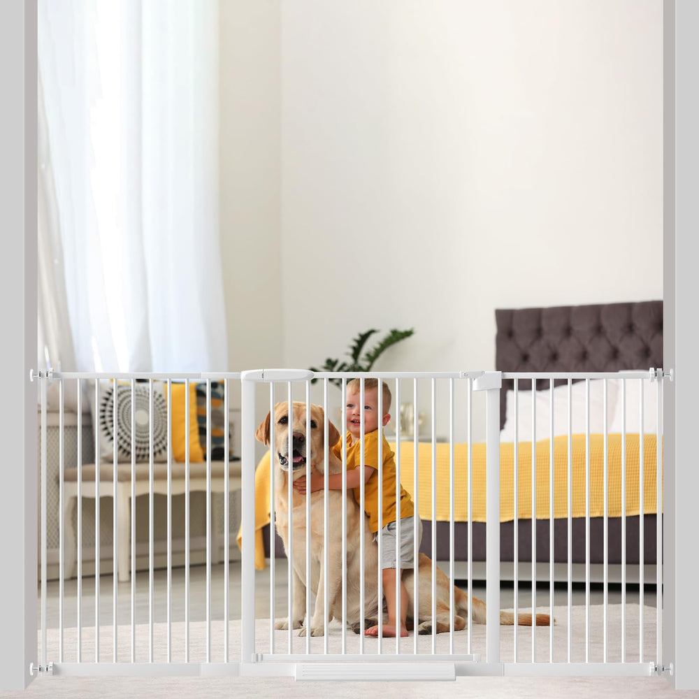 AIKSIWAI extra-wide baby gate extended width for safe hallway passage