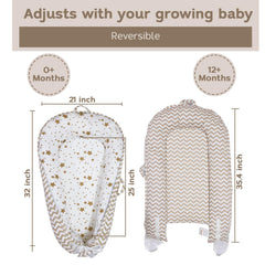 Aila+Aiden Baby Lounger with carry handles, easy to move around the house.
