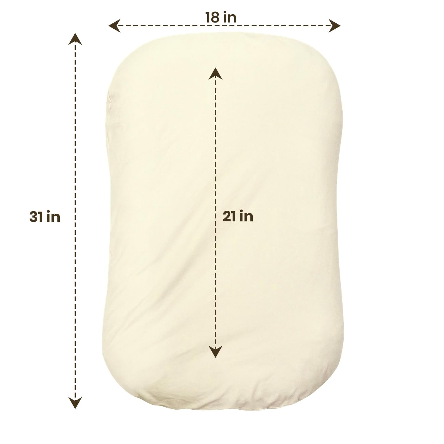 Aila + Aiden baby lounger cream baby tummy time view demonstrates gentle support