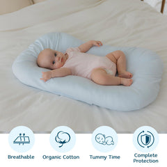 Aila + Aiden baby lounger travel carry handles showing portable design for on-the-go moments.