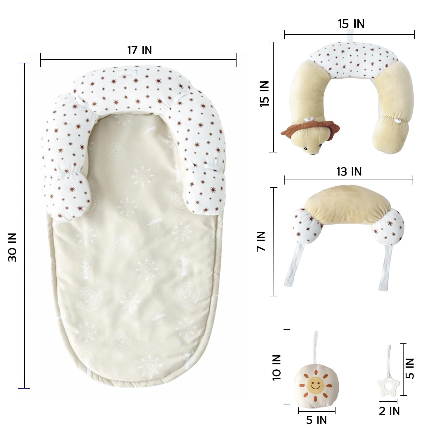 Aila+Aiden slip-resistant base keeps tummy time safe and stable during use.