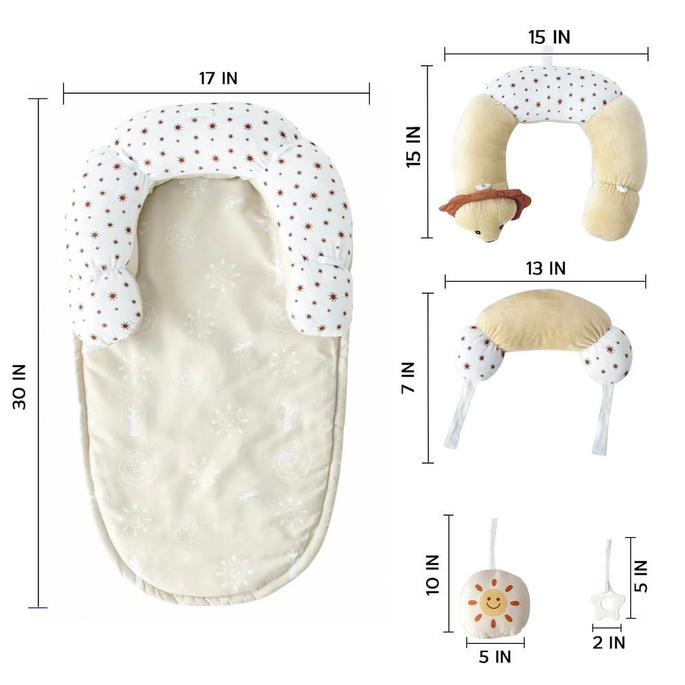 Aila+Aiden slip-resistant base keeps tummy time safe and stable during use.