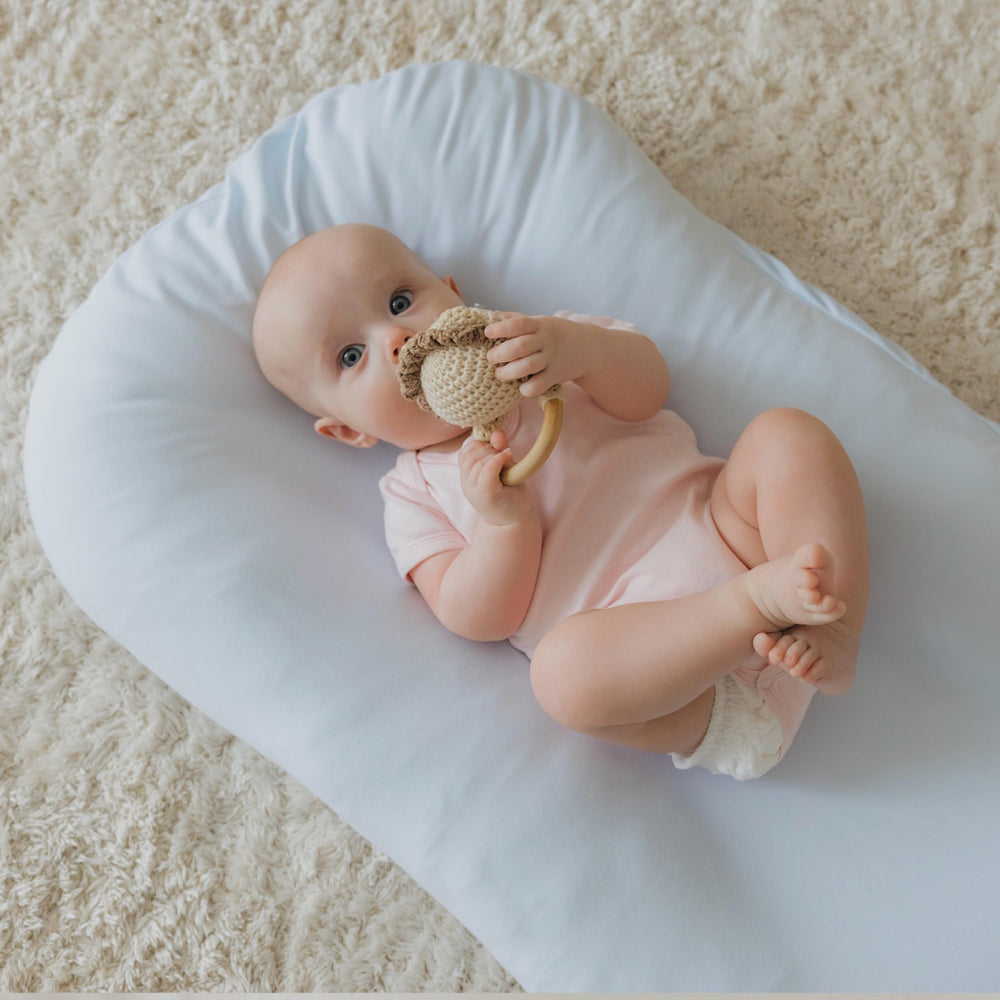 Aila + Aiden Snuggle Collection blue emphasizes cozy, supervised use during bonding.