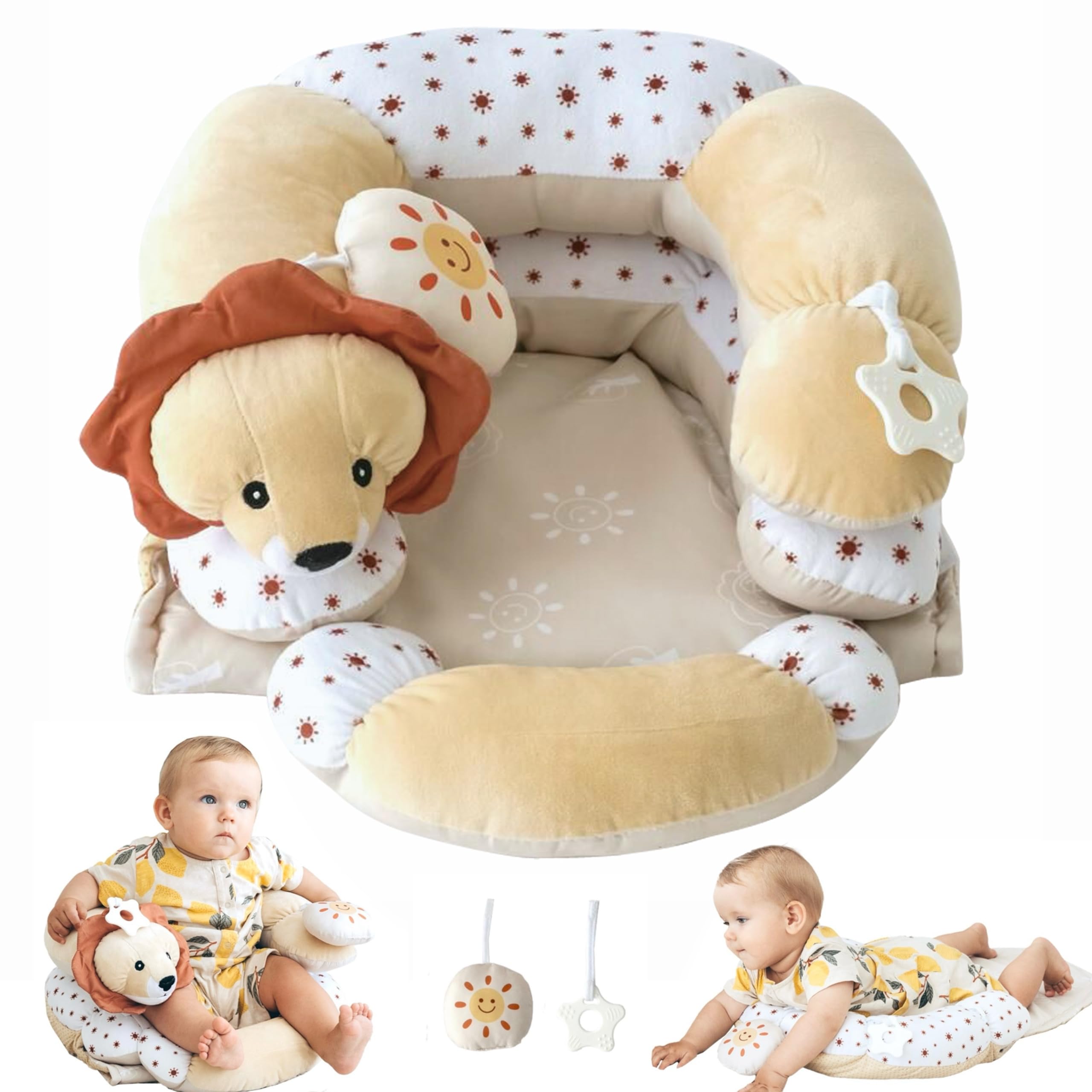Aila+Aiden tummy time mat in sand supports early movement and supervised play.