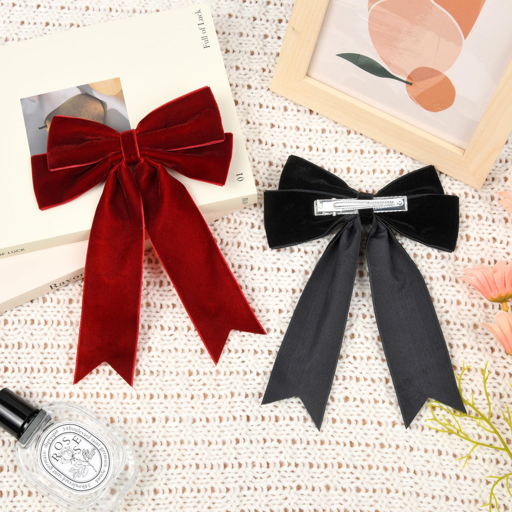 Aileam velvet bows with alligator clip attachment easy clipping to headbands
