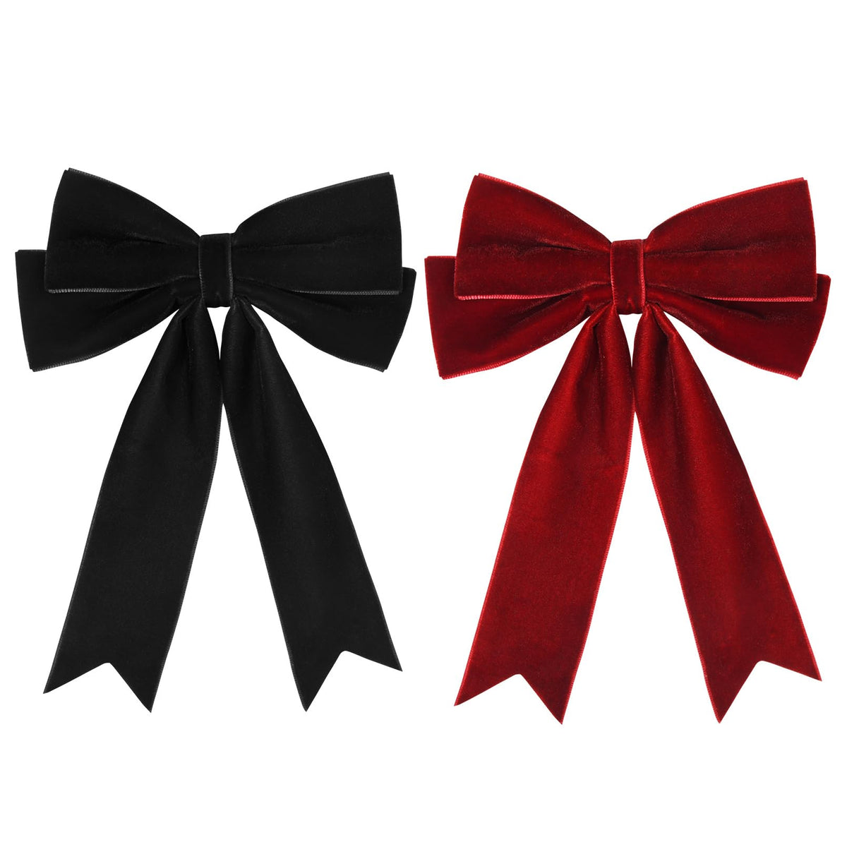Aileam velvet bows black and red pair clip for everyday style