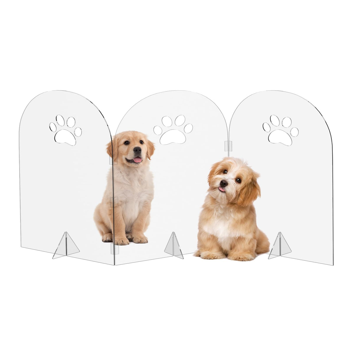 AILOOCEDI acrylic dog gate three panels 60-inch setup for flexible pet boundaries