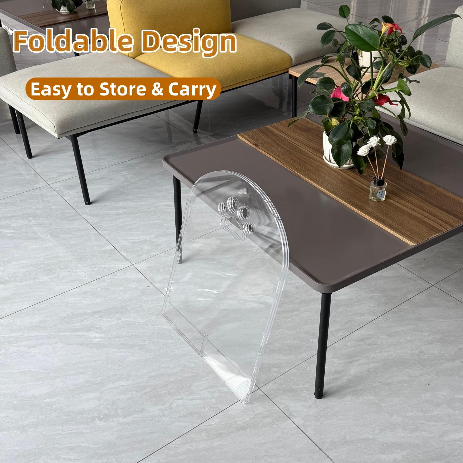 AILOOCEDI acrylic dog gate triangular base for stable freestanding setup