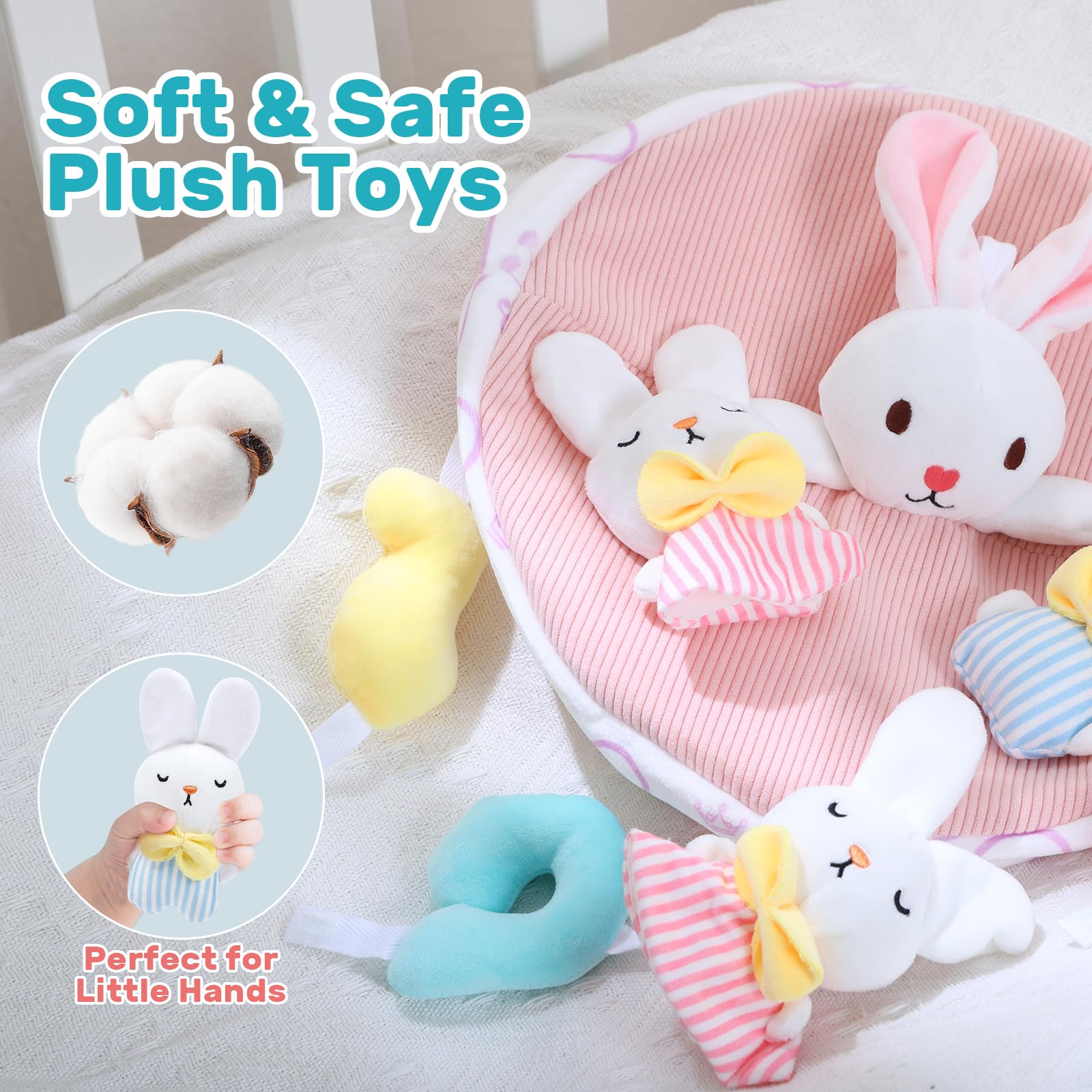 Aimafun premium plush materials ensure safe, comforting baby mobile for girls or boys.