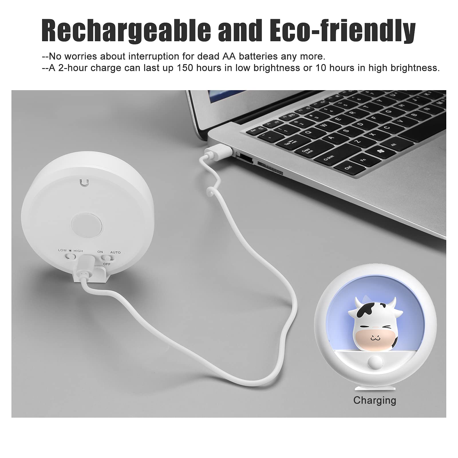 AIMILAR night light magnetic back enables quick, tool-free mounting.