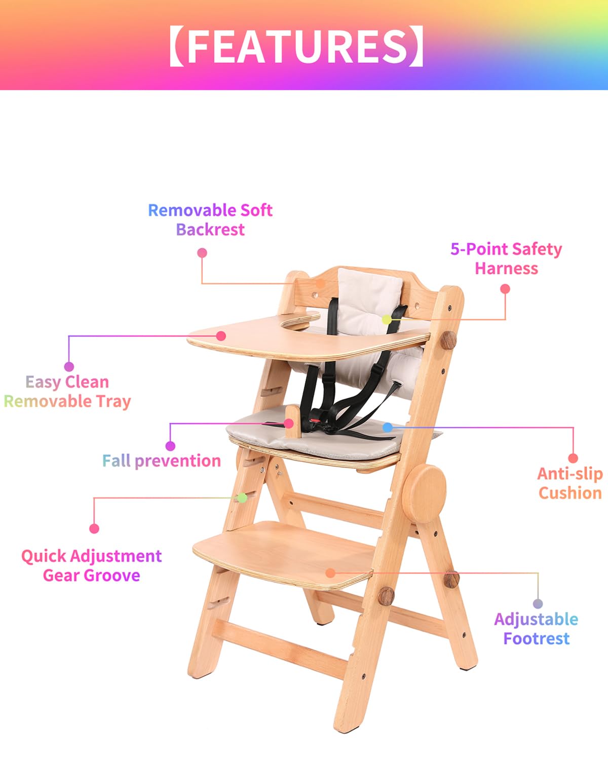 AIMOADO dining-time setup shows the chair at the family table for bonding