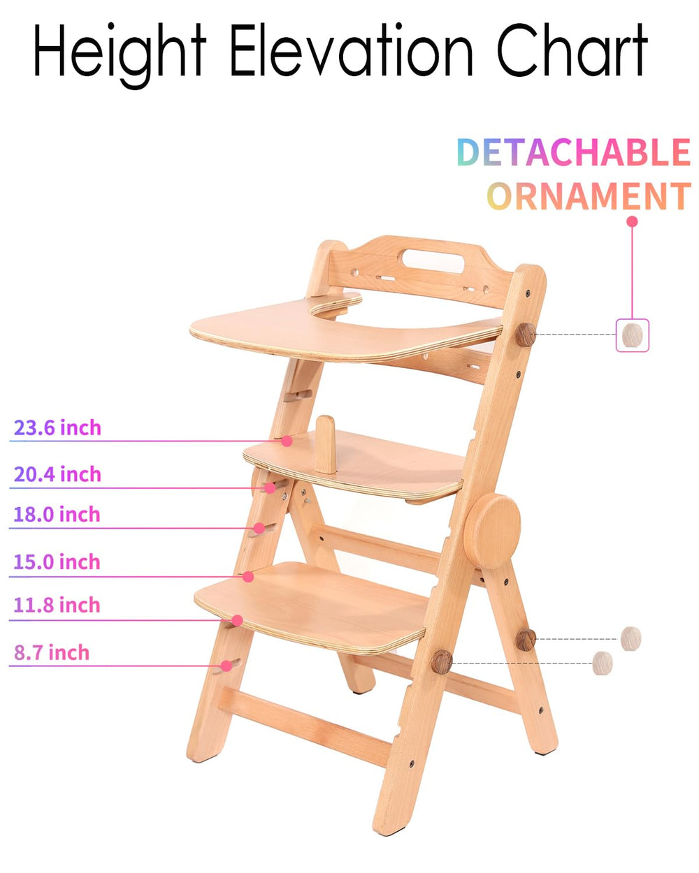 AIMOADO high chair foot rest highlights ergonomic support for proper posture