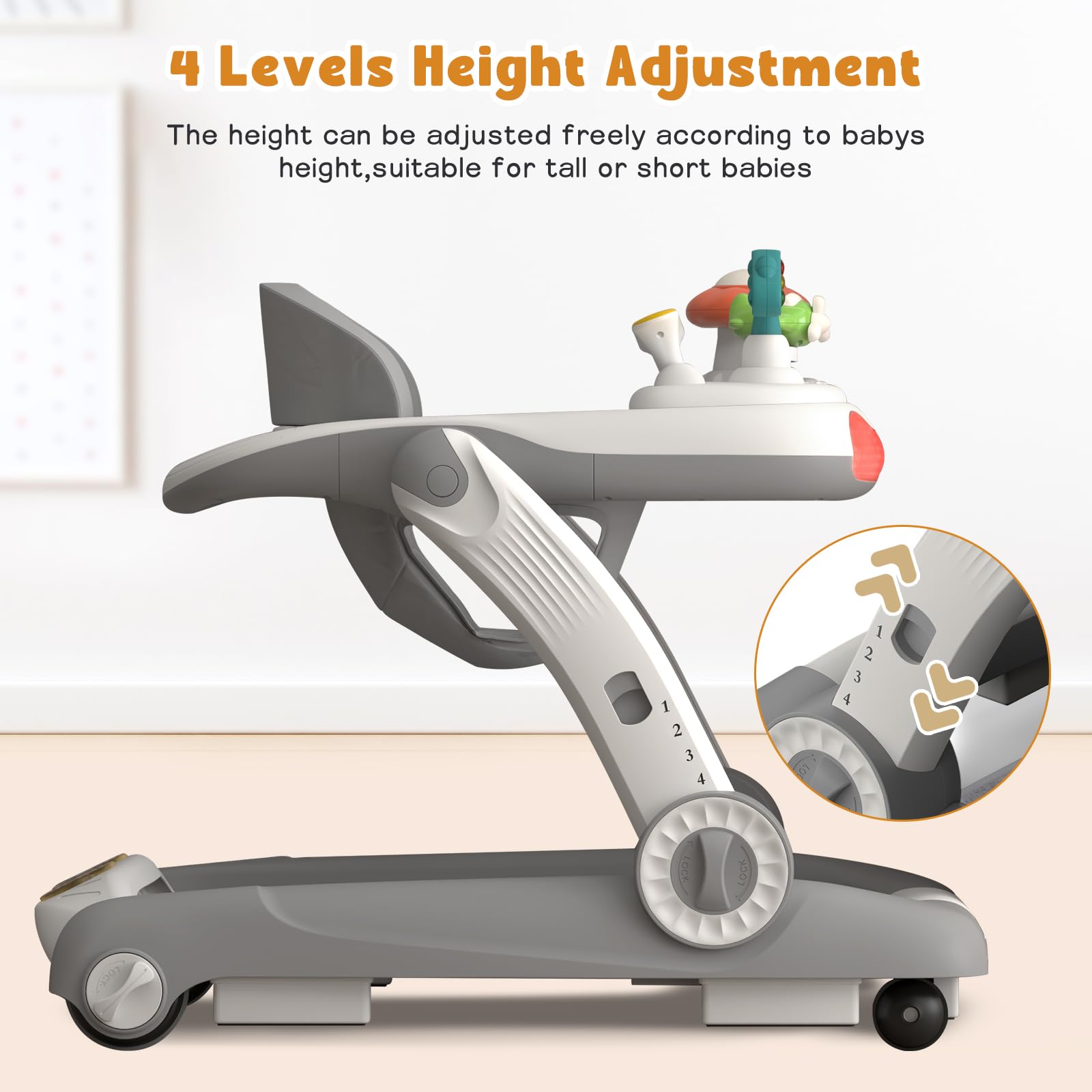 Aimsnk 5in1 baby walker music and toys stimulate senses during playtime