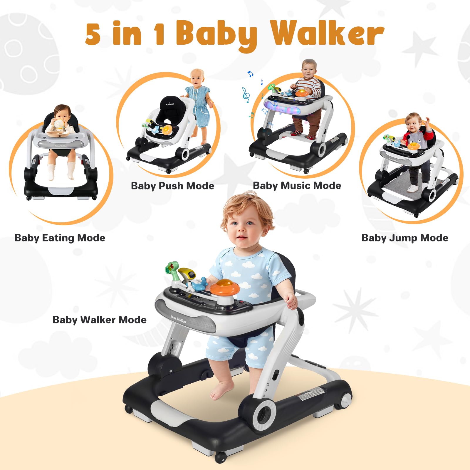 Aimsnk activity center with table mode for supervised feeding and play.