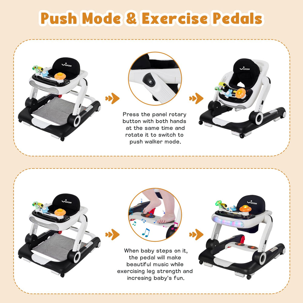 Aimsnk adjustable-height walker to grow with your baby and ensure proper posture.