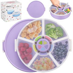 Aimsnk Kids snack spinner with five compartments for varied snacks.