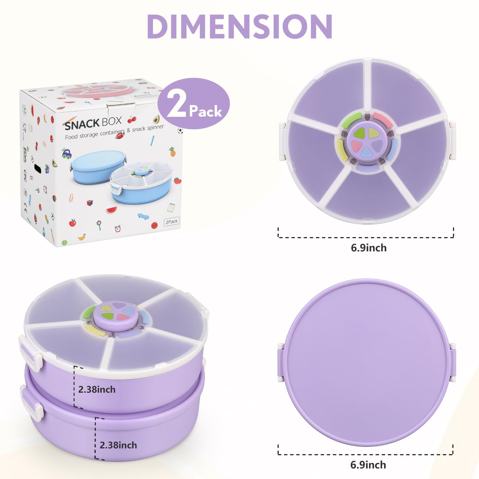 Aimsnk Kids snack spinner leakproof lid helps prevent messes on the go.
