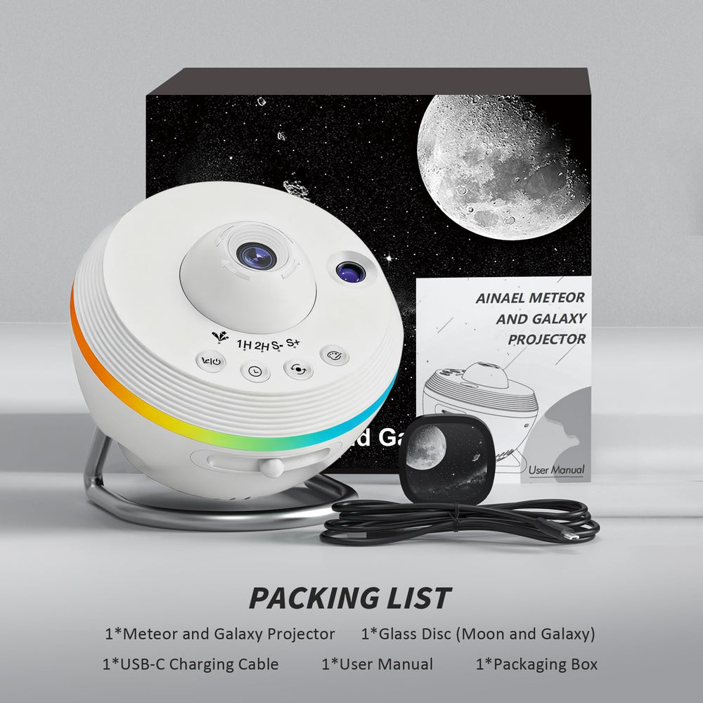Ainael Galaxy Projector ambient light creates calming atmosphere.