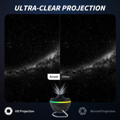 Ainael Galaxy Projector lens focus delivers ultra-sharp star projection with clear optics.