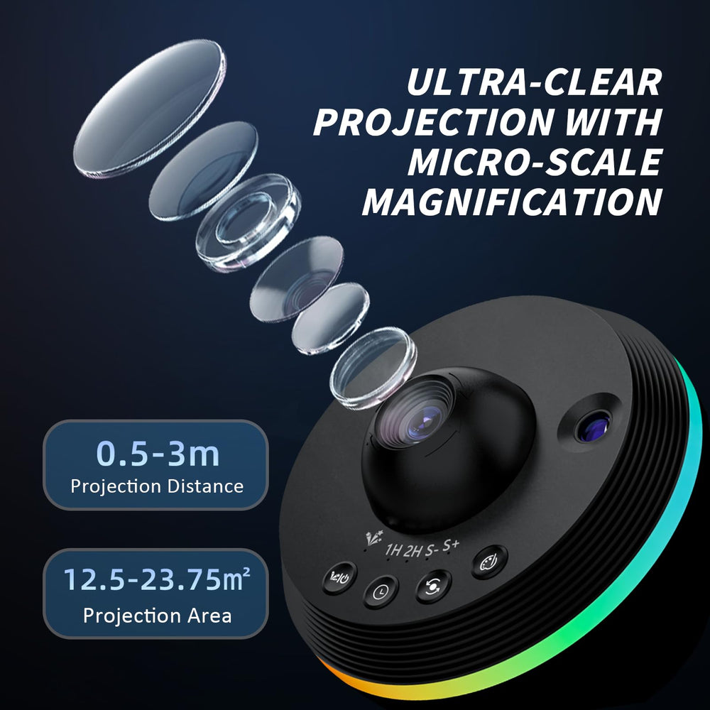 Ainael Galaxy Projector meteor-effect demonstrates dynamic meteors across the night sky.