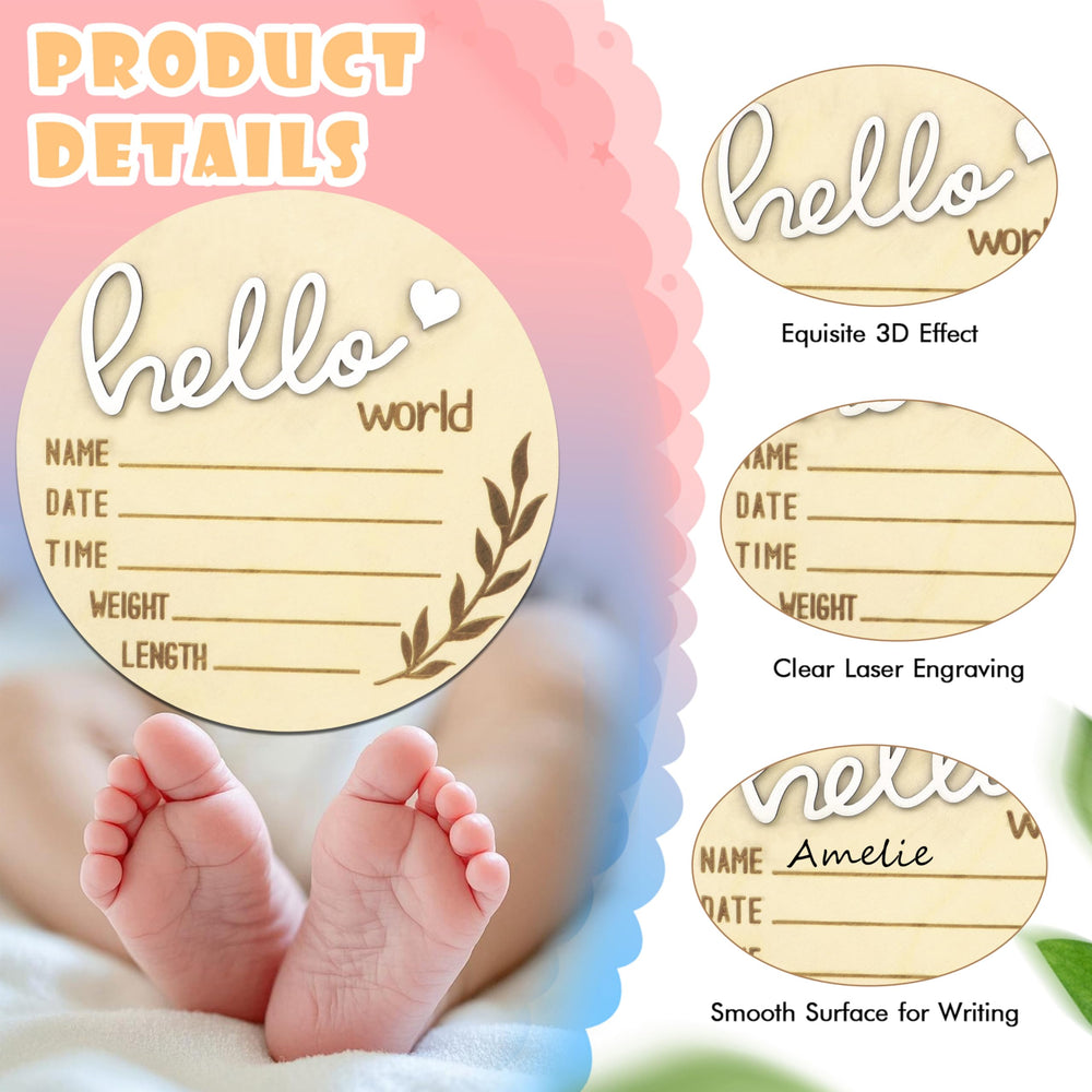 AINBIN Wooden baby shower photo prop sign for photos and memories.