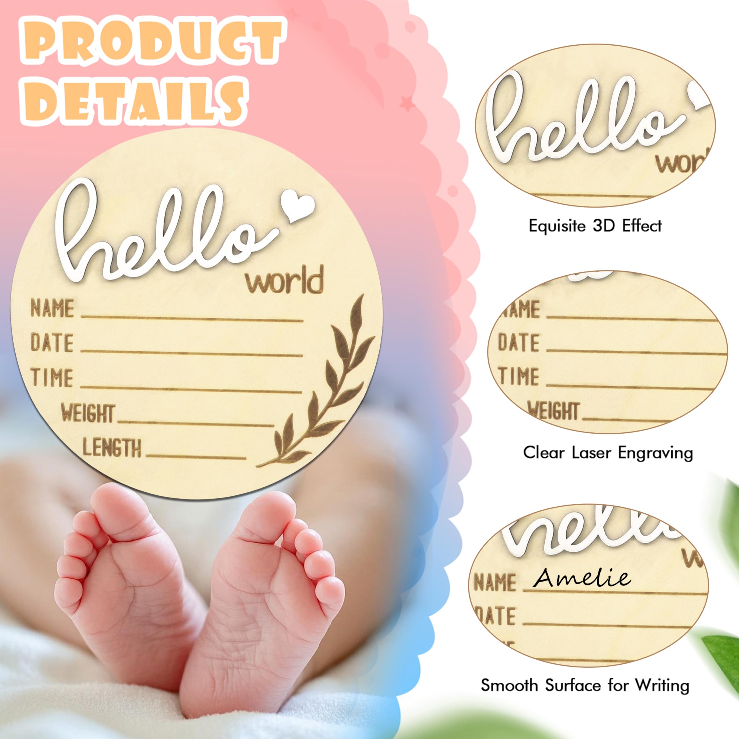 AINBIN Nursery decor featuring Hello World sign for baby room