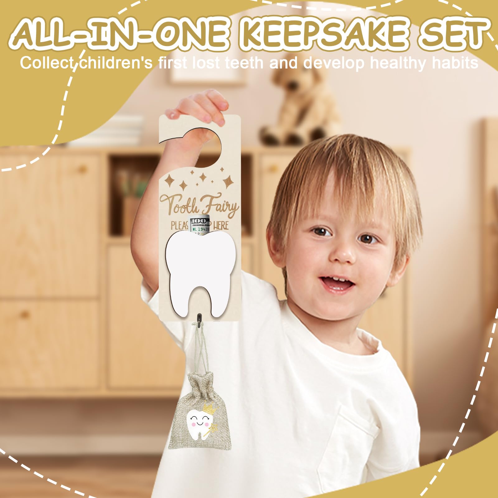 AINBIN Star Bottle preserves teeth as a keepsake, capturing growth milestones