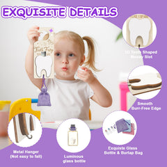 AINBIN tooth fairy bottle glass detail emphasizes a keepsake that feels premium.