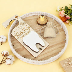 AINBIN burlap pouch included for gentle storage of tiny teeth