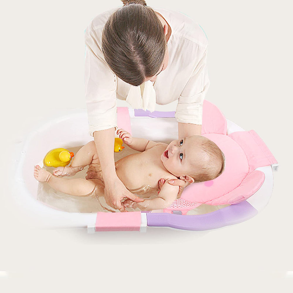AIR&TREE Bath Seat Pink dimensions 19.6 by 9.8 inches suitable for newborns