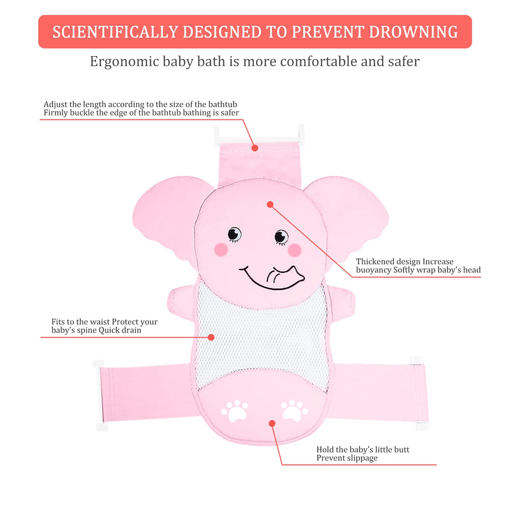 AIR&TREE Baby Bath Seat Pink includes an 18 cm strap for height adjustment