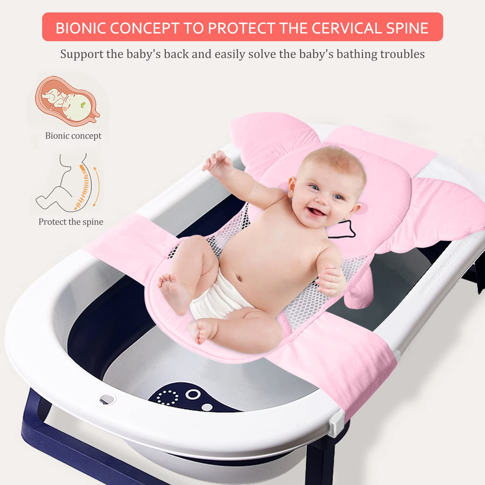 AIR&TREE Bath Seat Pink quick-drying design enables easy cleanup after baths