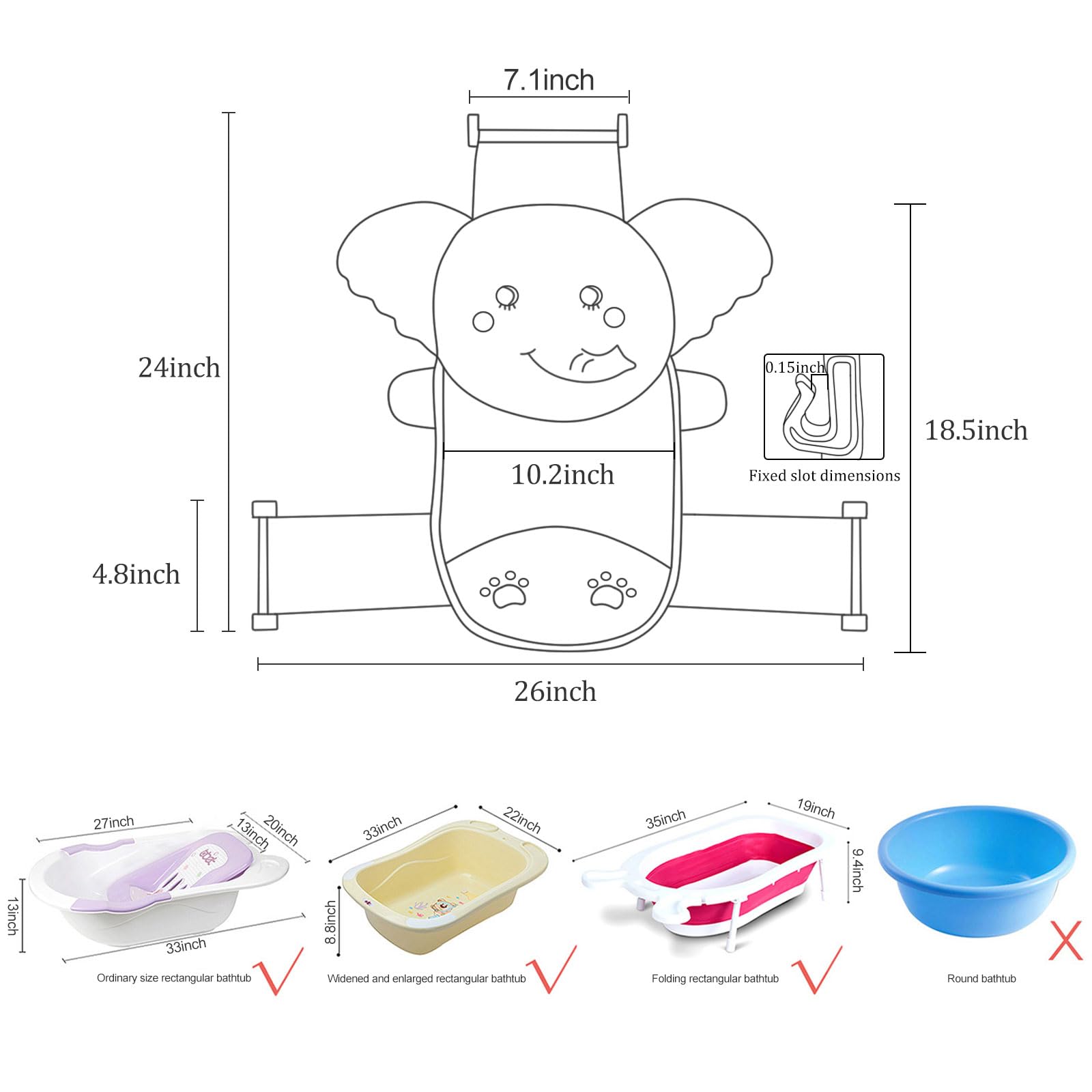 AIR&TREE Baby Bath Seat Net adjustable height feature enabling flexible positioning