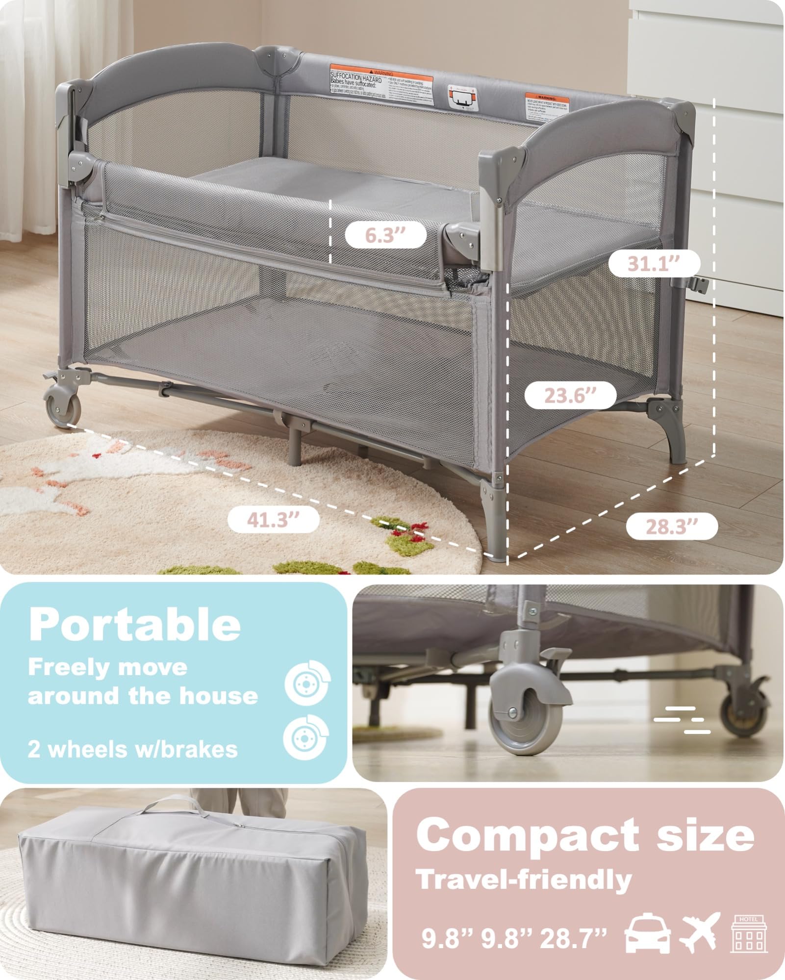 AirClub folding changing table with safety belt supports diaper changes