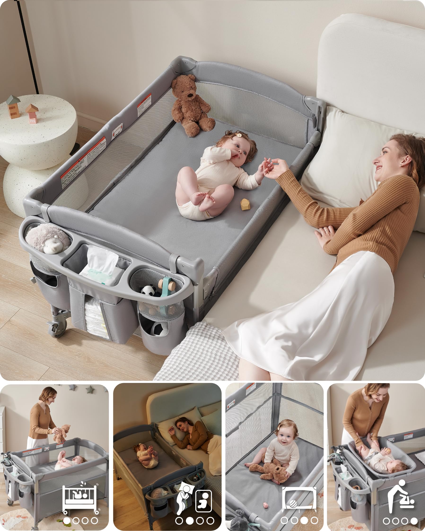 AirClub retractable side access for easy baby reach at night