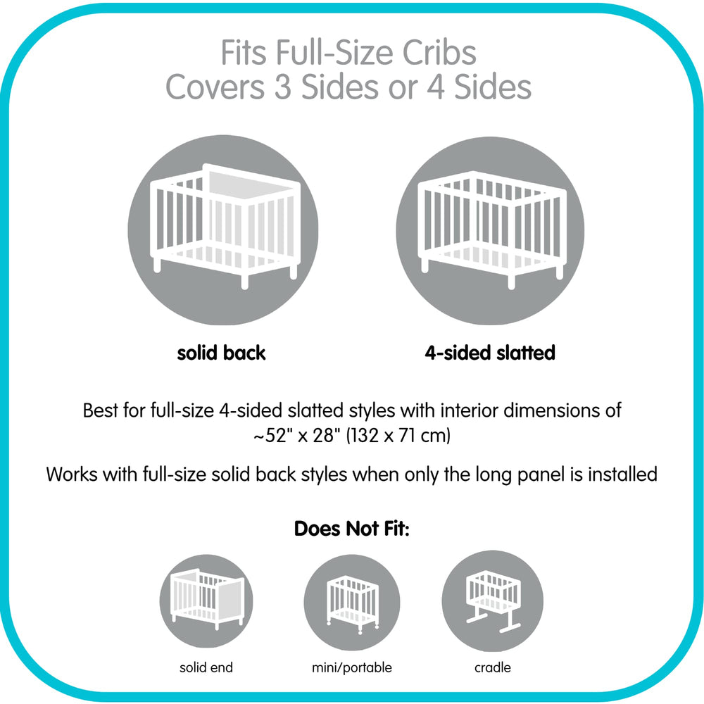 AirflowBaby mesh liner at mattress edge emphasizes snug fit