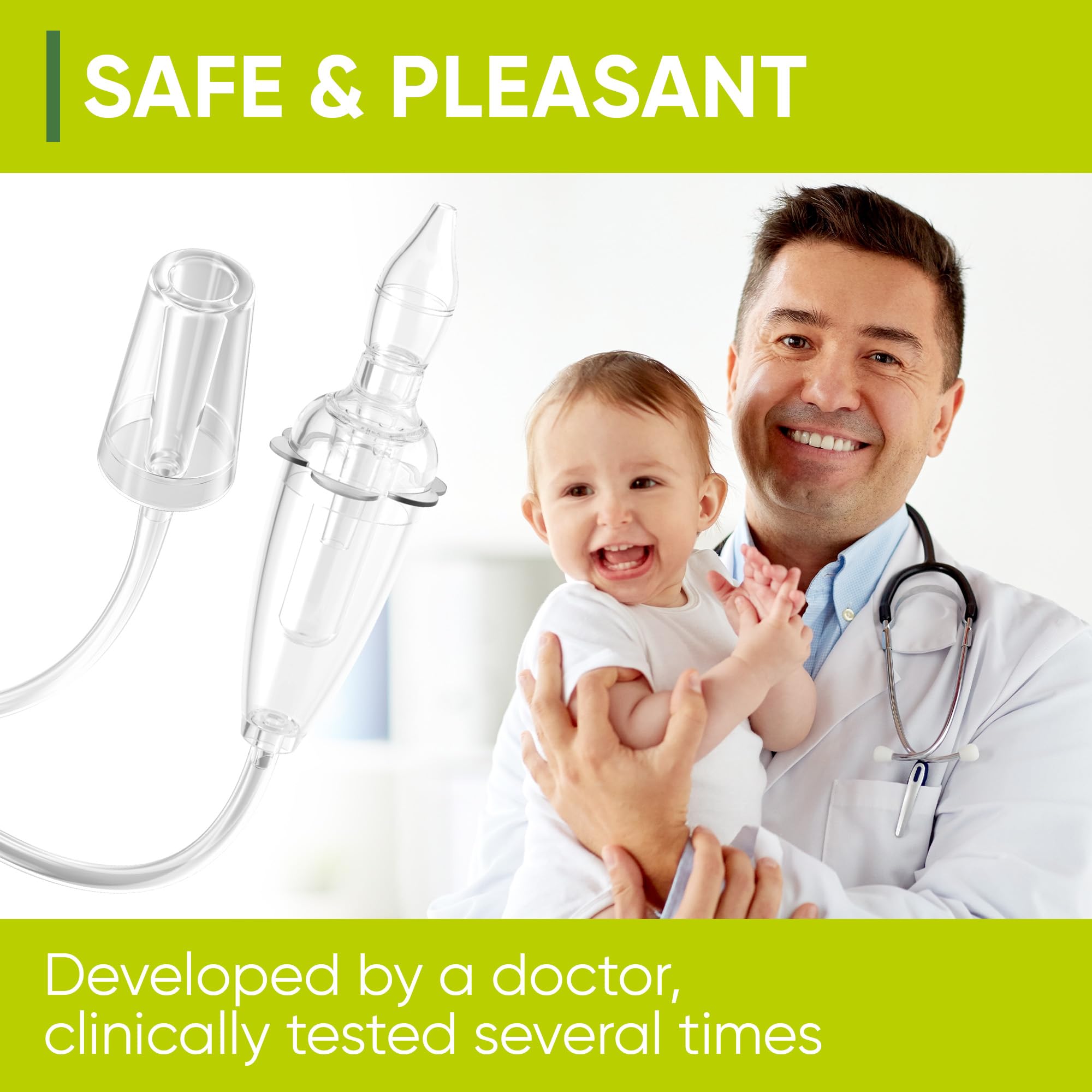 Airmed's Vac nasal aspirator baby cleaning brush included for easy maintenance