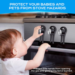 Airshooter baby proof stove knob covers offer quick, tool-free installation