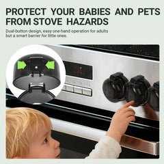 AirShooter knob covers on stove demonstrate quick protection