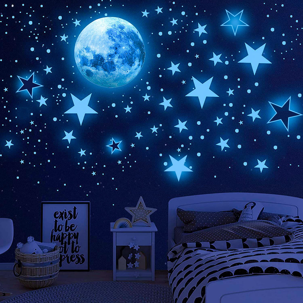 Airsnigi glow stars ceiling kit creates cozy kid-friendly night sky ambience