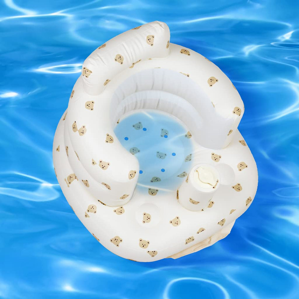 AirSwim inflatable chair as beach photo prop with practical seating