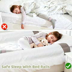 AirSwim bed rail non-slip base closeup shows secure mattress grip.