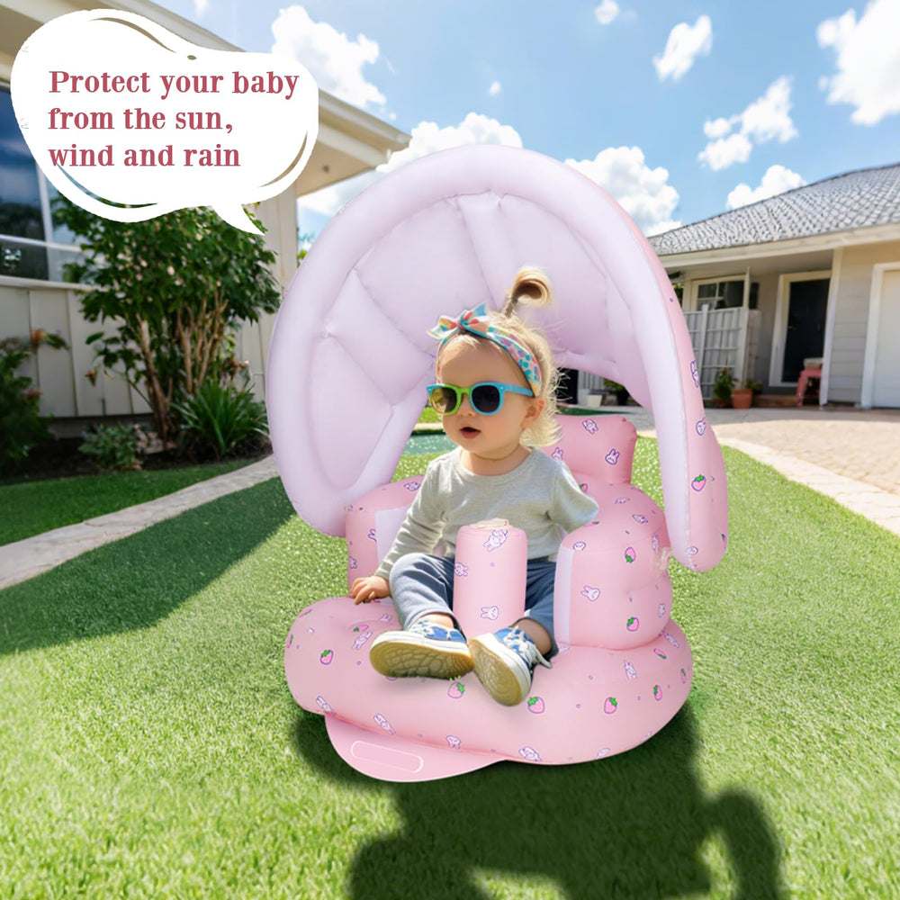 AirSwim built-in pump enables quick, easy inflation for busy parents