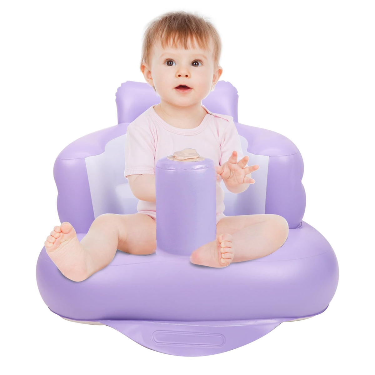 AirSwim inflatable baby chair backrest supports baby's posture during early sitting