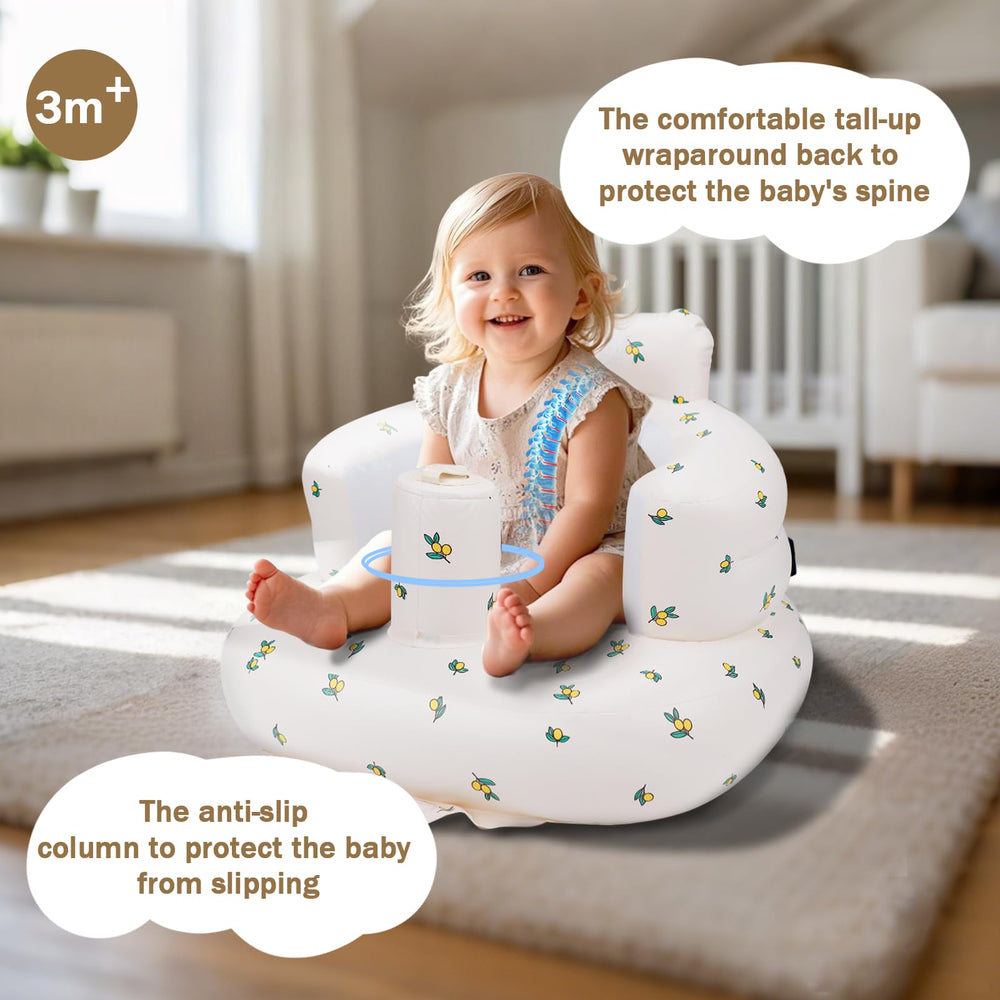 AirSwim inflatable chair bionic design cradles baby with secure arms and sides
