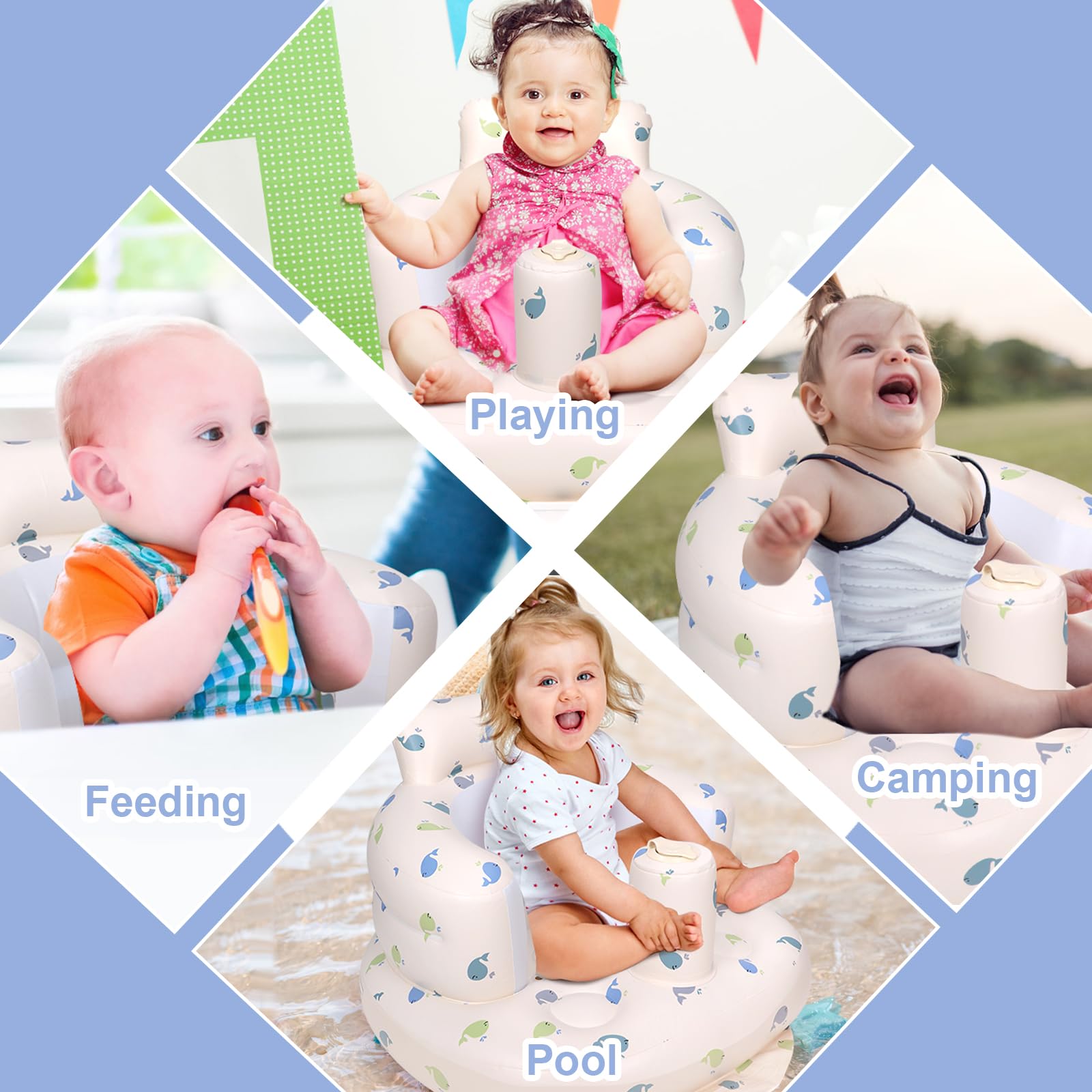 AirSwim inflatable baby chair non-toxic PVC shows safe materials.