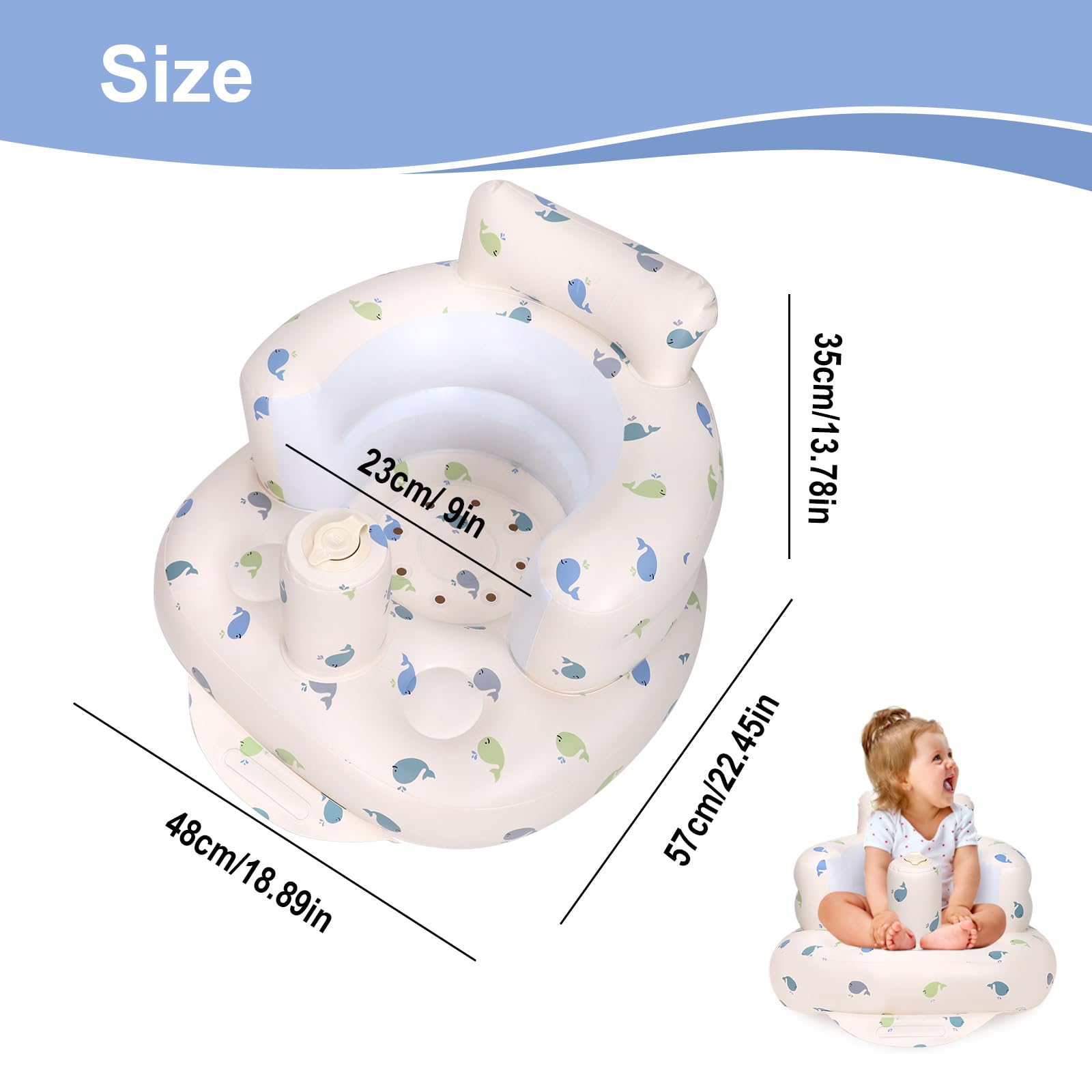 AirSwim inflatable baby chair on grass for outdoor use.