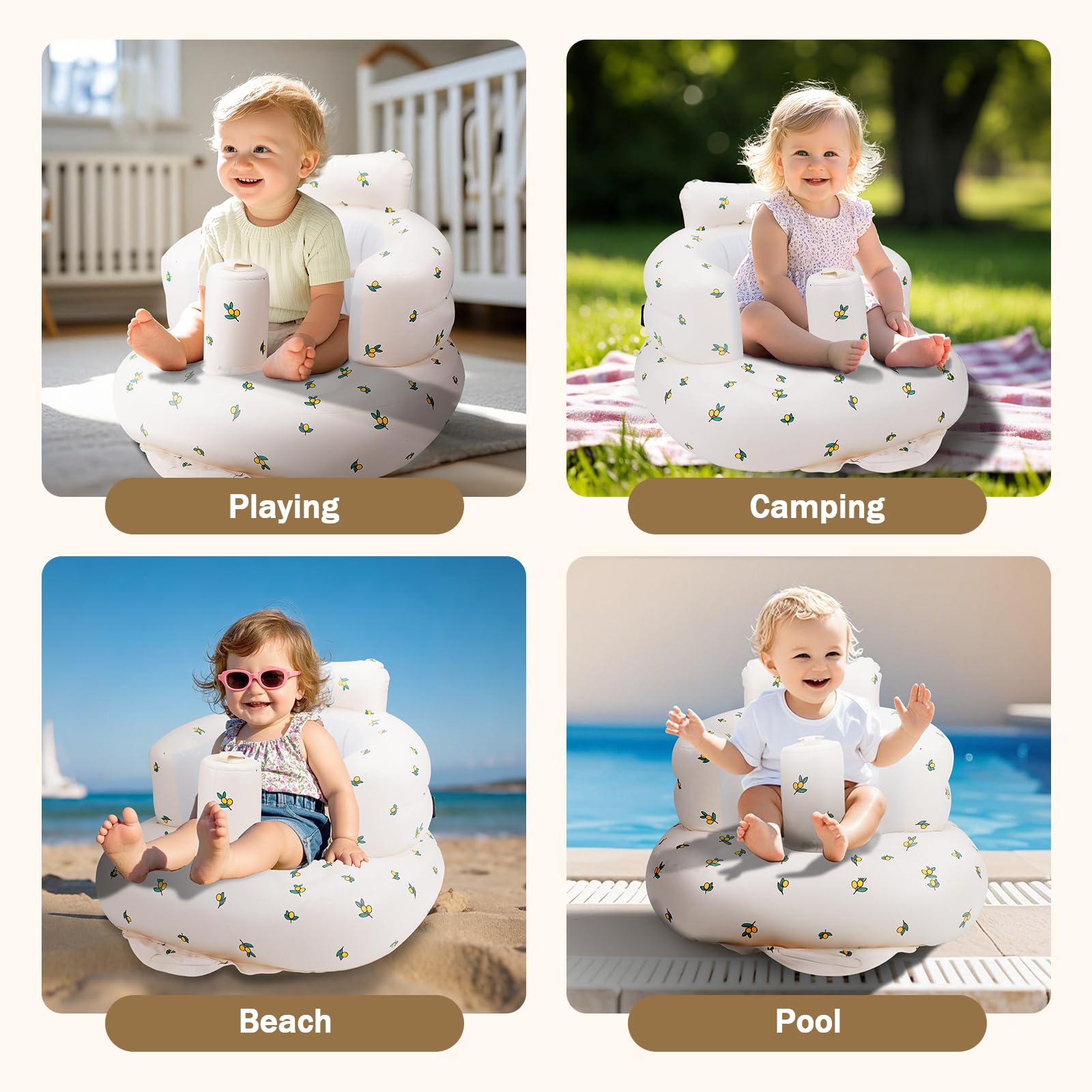 AirSwim inflatable baby chair ideal for outdoor use and travel moments